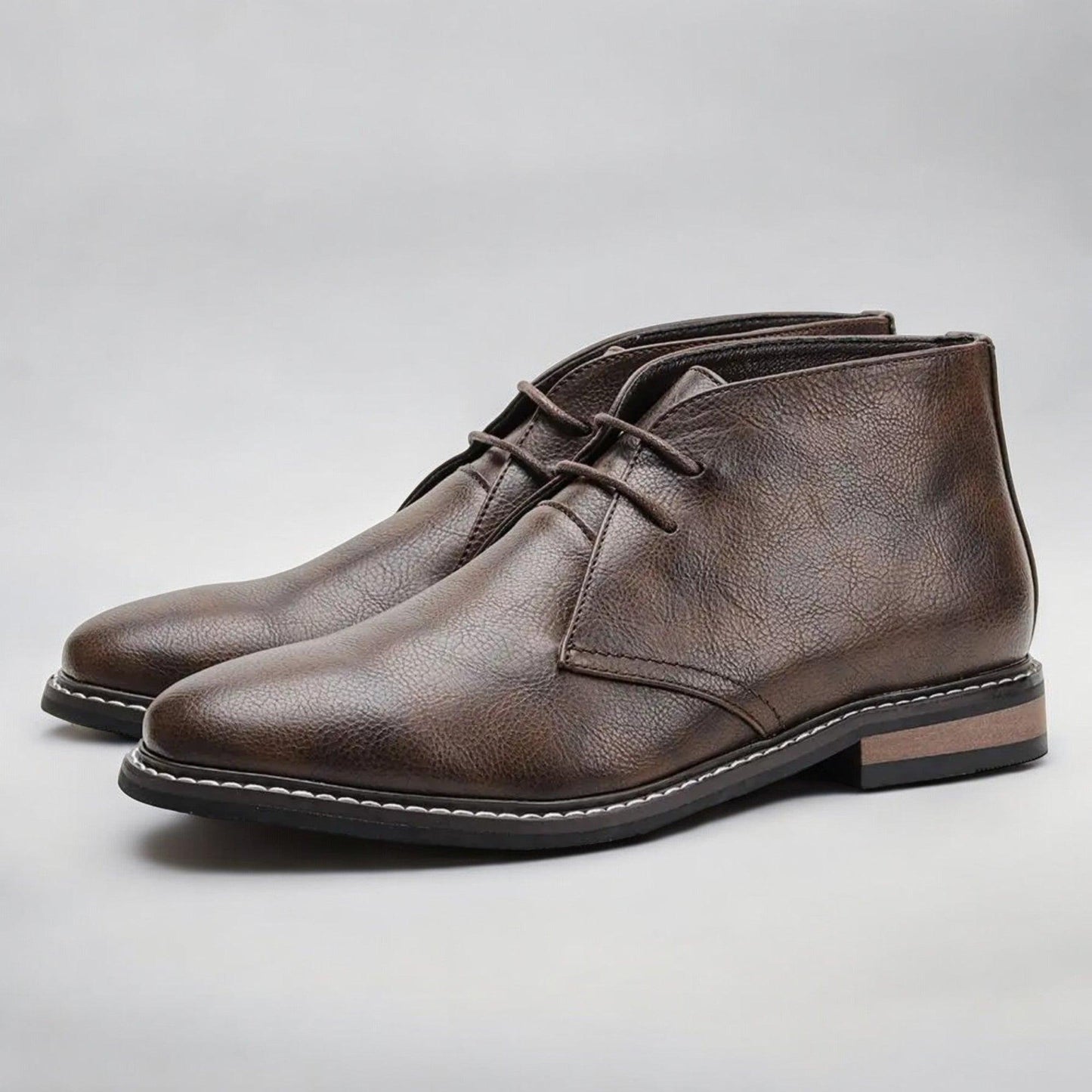 Herold | Chukka-Stiefel aus Leder Dunkelbraun