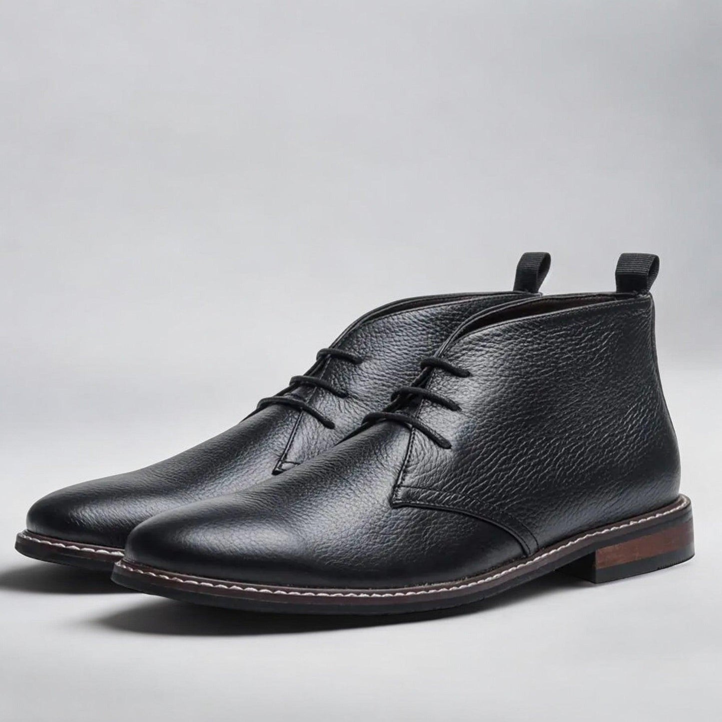 Herold | Chukka-Stiefel aus Leder Schwarz