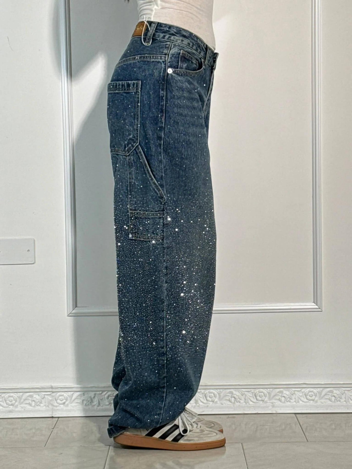 Ricky Diamond Jeans – Elegante, Bequeme Jeans Mit Schimmernden Diamantdetails und Zeitlosem Stil