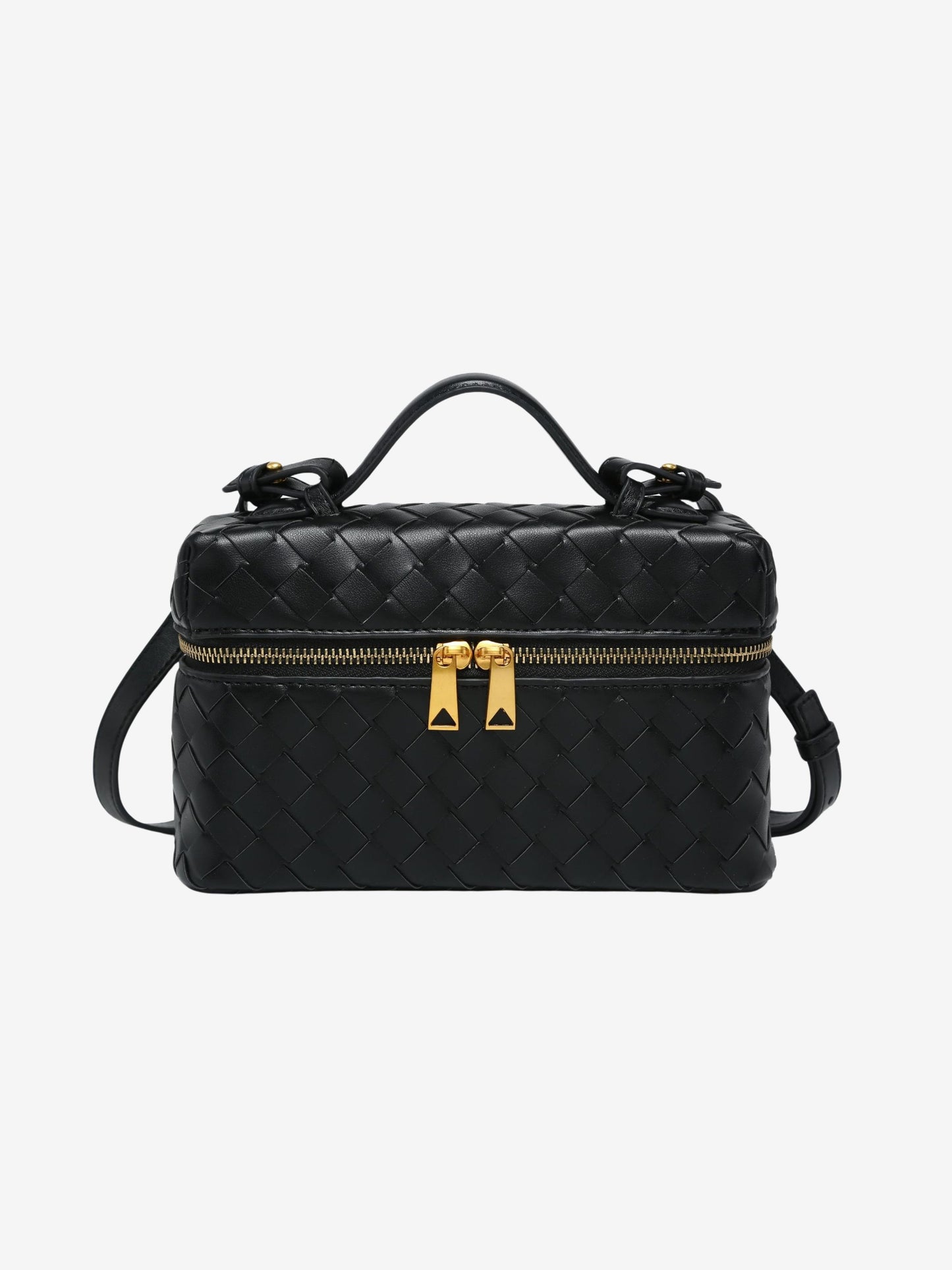 Juliette Polierte Strukturierte Woven Handtasche von Fadenburg, perfekt für elegante Anlässe, zeigt die strukturierte Silhouette.