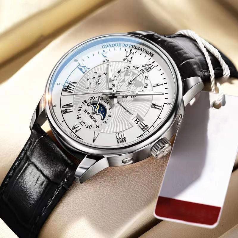 TRENDIGE HIGH-END-LEICHT-QUARZUHR Silber Weiß