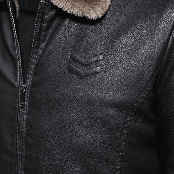 MARC Herren-Lederjacke Mit Fleece-Futter – Bequem, Elegant, Winterfest, Hochwertiges Kunstleder