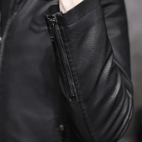 MARC Herren-Lederjacke Mit Fleece-Futter – Bequem, Elegant, Winterfest, Hochwertiges Kunstleder