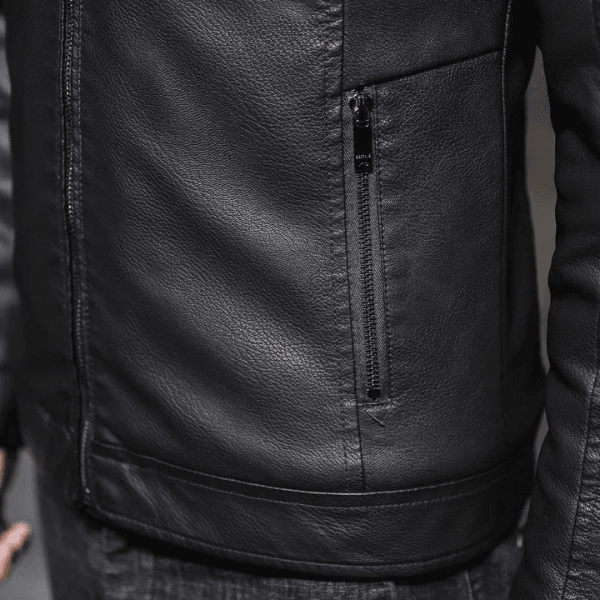 MARC Herren-Lederjacke Mit Fleece-Futter – Bequem, Elegant, Winterfest, Hochwertiges Kunstleder