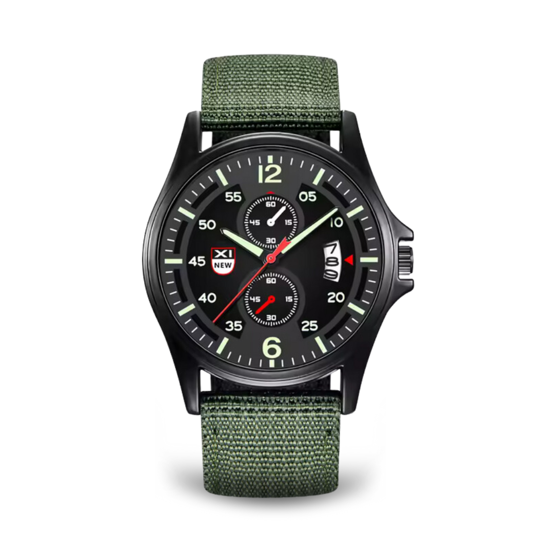 Extreme Robuste Outdoor-Uhr mit Nylonarmband, Quarzwerk und Datumsanzeige - modisches Design für Abenteuer und den Alltag.