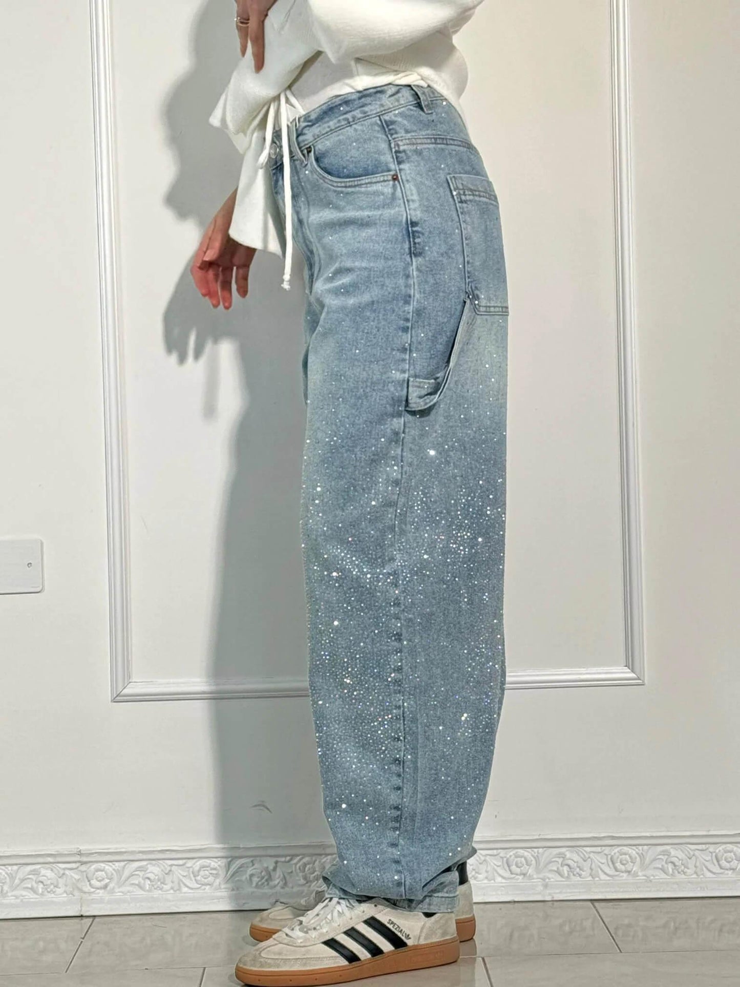 Ricky Diamond Jeans – Elegante, Bequeme Jeans Mit Schimmernden Diamantdetails und Zeitlosem Stil