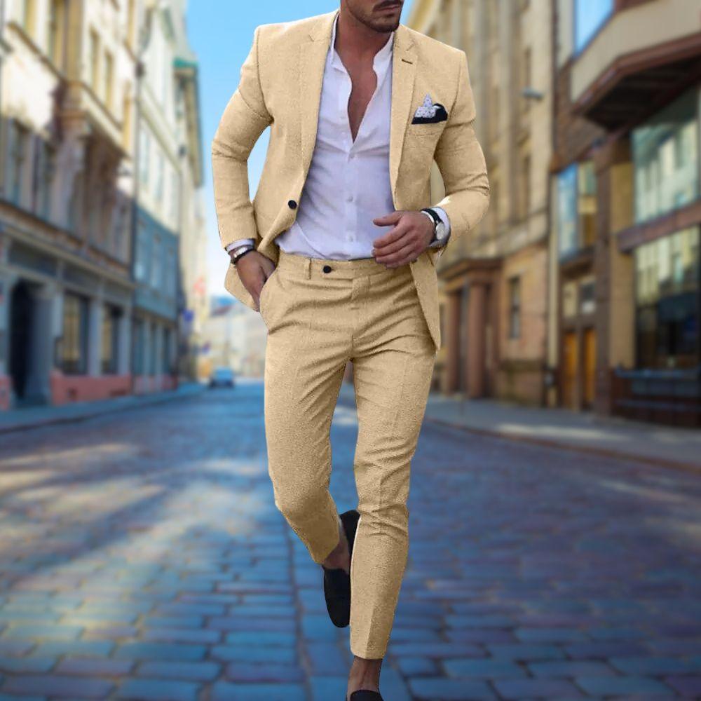 Michael - Slim Fit Herrenanzug Gelb