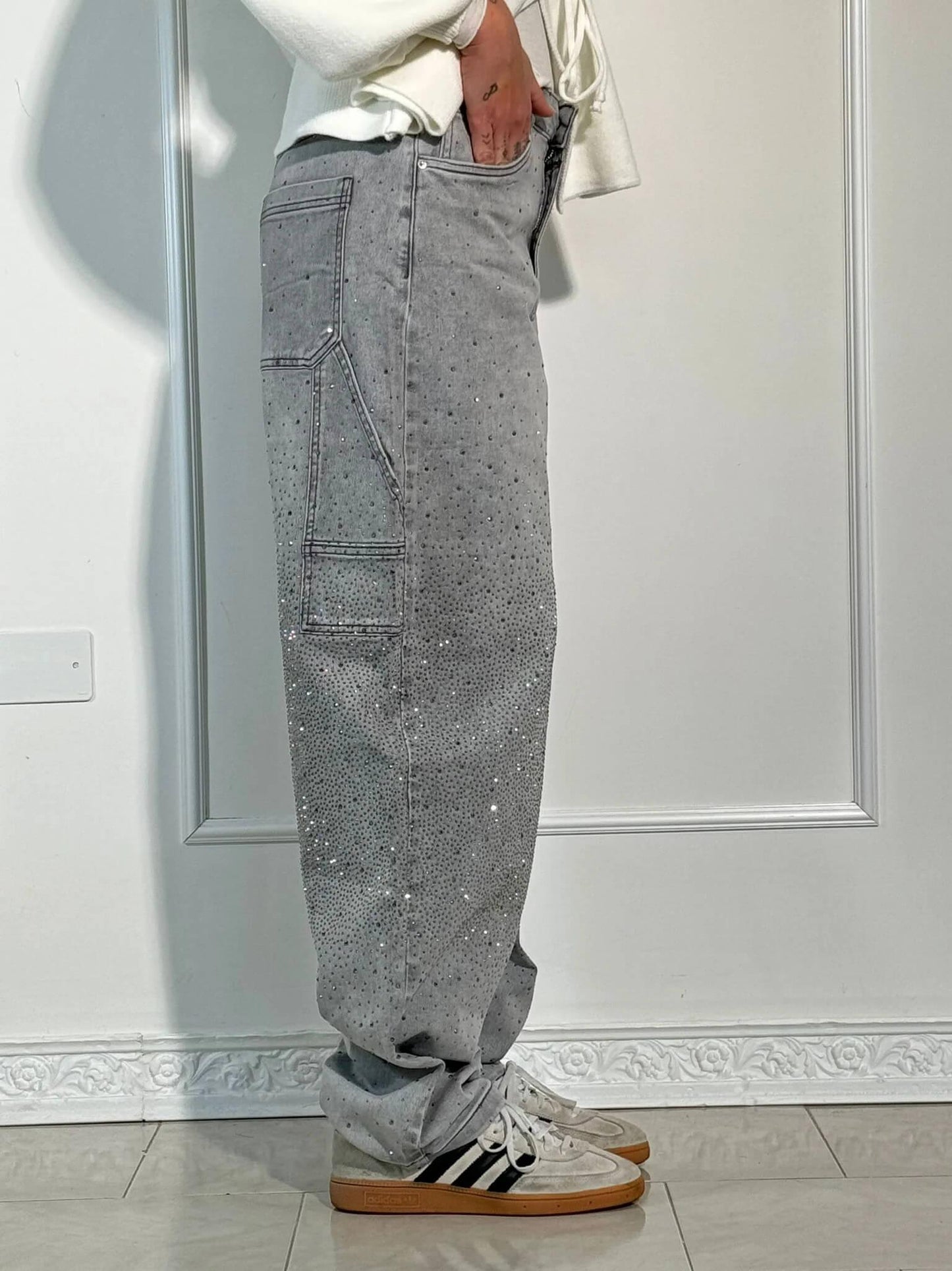Ricky Diamond Jeans – Elegante, Bequeme Jeans Mit Schimmernden Diamantdetails und Zeitlosem Stil