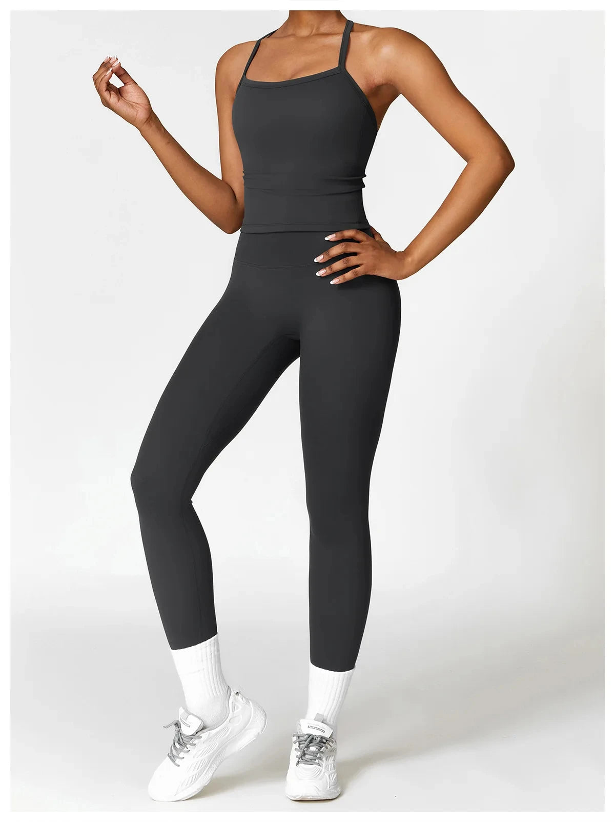 Hochwertige Fitness Kleidung mit Langärmligen Oberteilen und Hochtaillierten Leggings