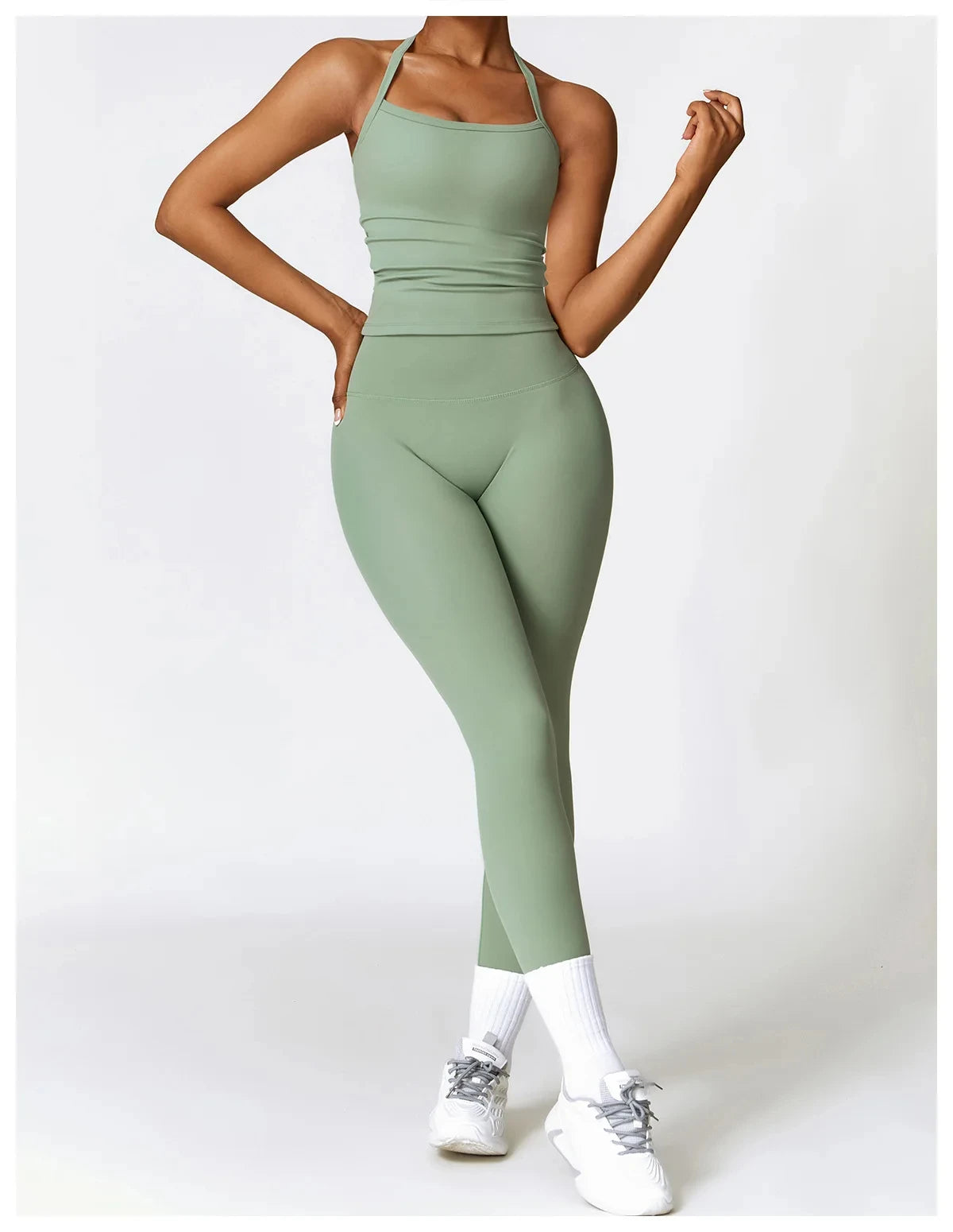 Hochwertige Fitness Kleidung mit Langärmligen Oberteilen und Hochtaillierten Leggings