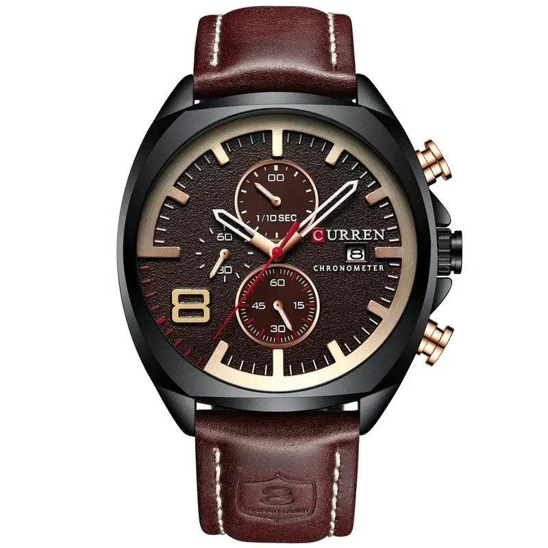 WASSERDICHTE CHRONOGRAPH-MILITÄR-SPORTUHR Braun
