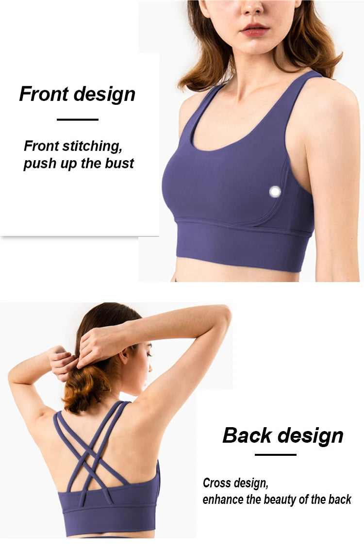 Damen Sport-BH Push-Up Mit Offenem Rücken