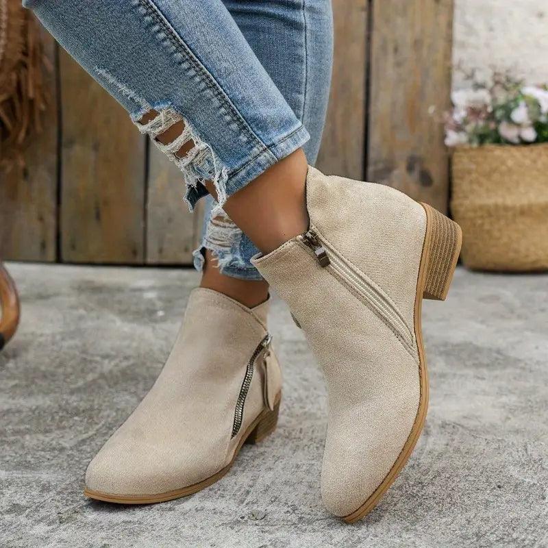 Sienna Chelsea Boots – Elegante Wildlederimitat Stiefel Mit Rutschfester Sohle & Bequemem Fußbett