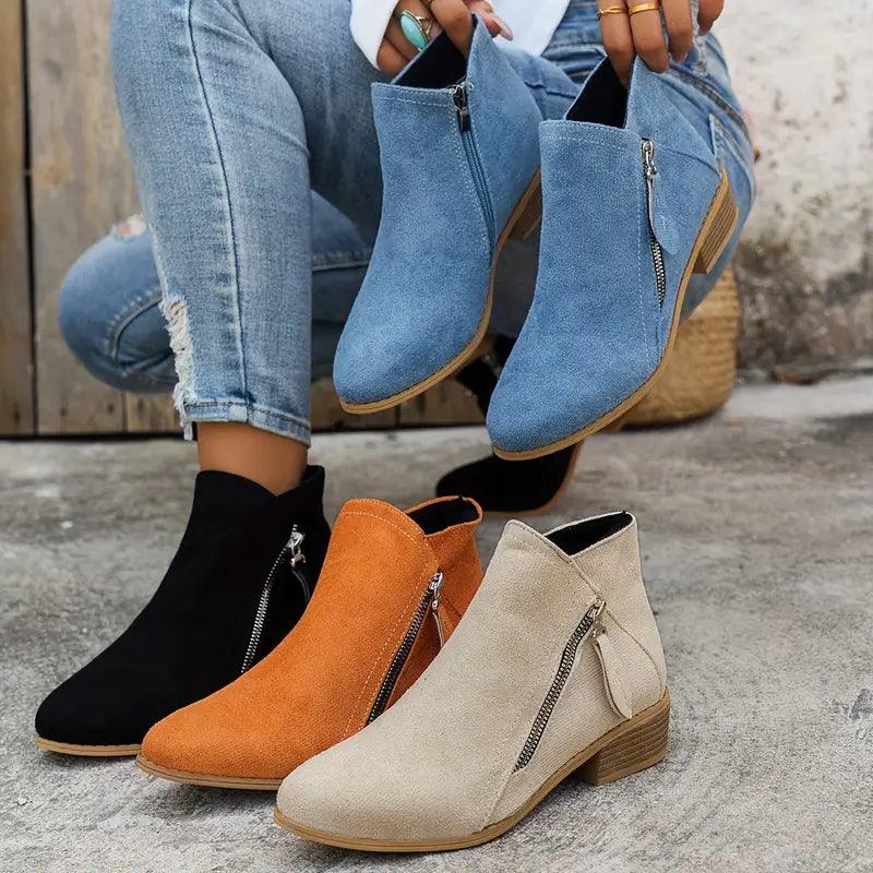 Sienna Chelsea Boots – Elegante Wildlederimitat Stiefel Mit Rutschfester Sohle & Bequemem Fußbett