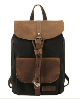 OSLO | Wachs-Leinwand-Rucksack Schwarz