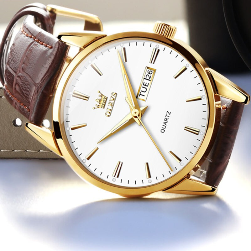 Luxuriöse Business-Lederuhr, die Eleganz und praktische Anwendbarkeit vereint.