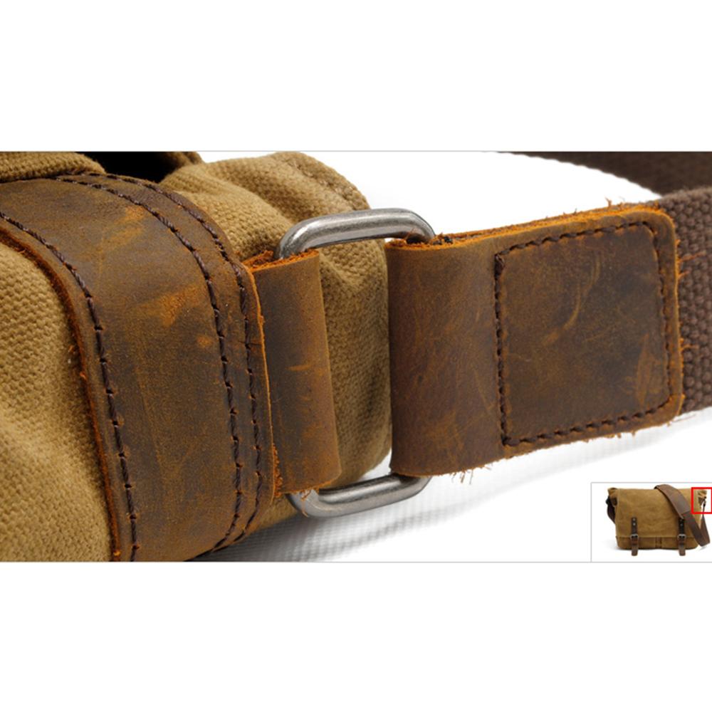 Conway™ Retro Umhängetasche Aus Gewachstem Baumwoll-Canvas – Vintage Messenger Bag Mit Laptopfach, stilvolles Design in natürlichen Farben