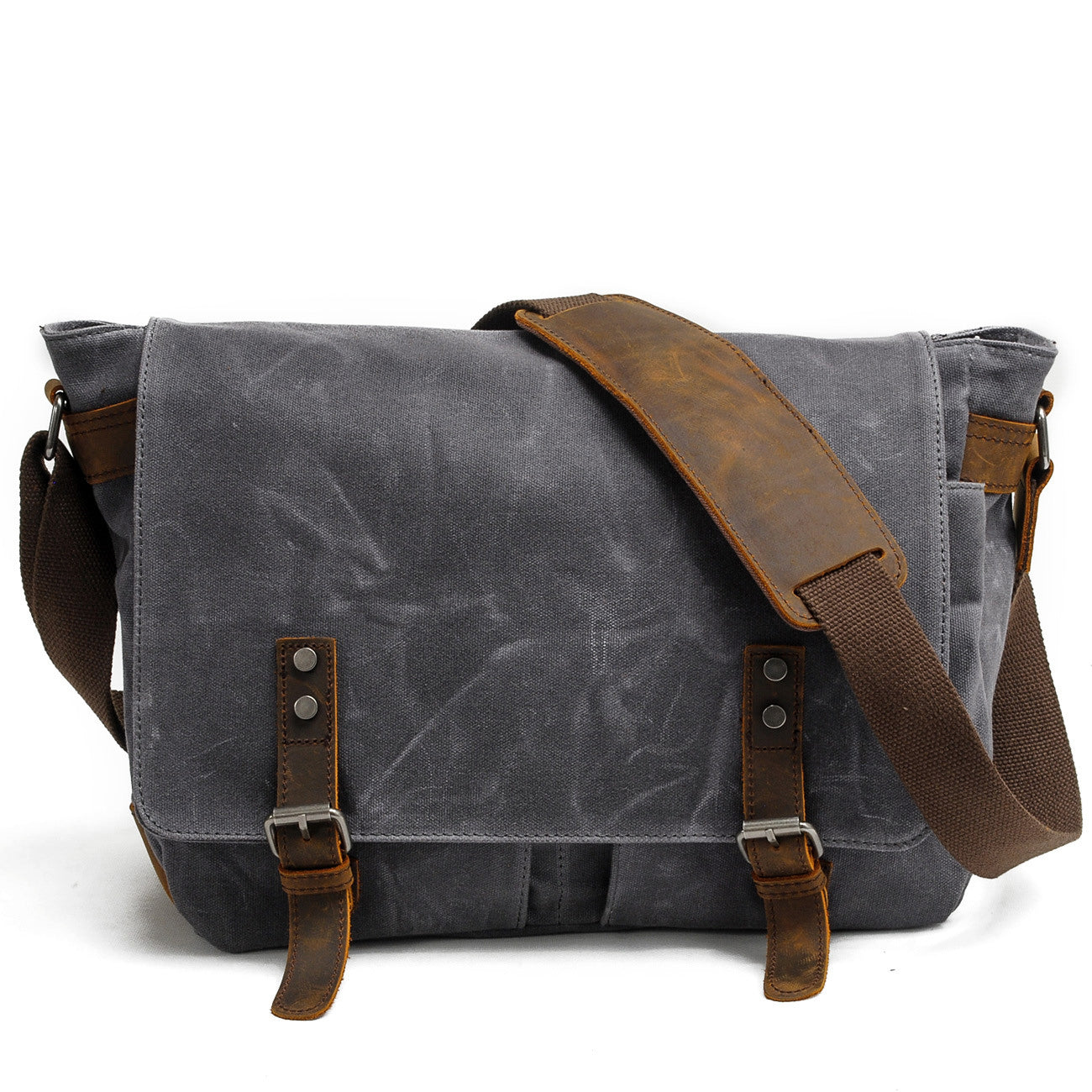 Handgefertigte Conway™ Retro Umhängetasche Aus Gewachstem Baumwoll-Canvas – Vintage Messenger Bag Mit Laptopfach in vier Farben.