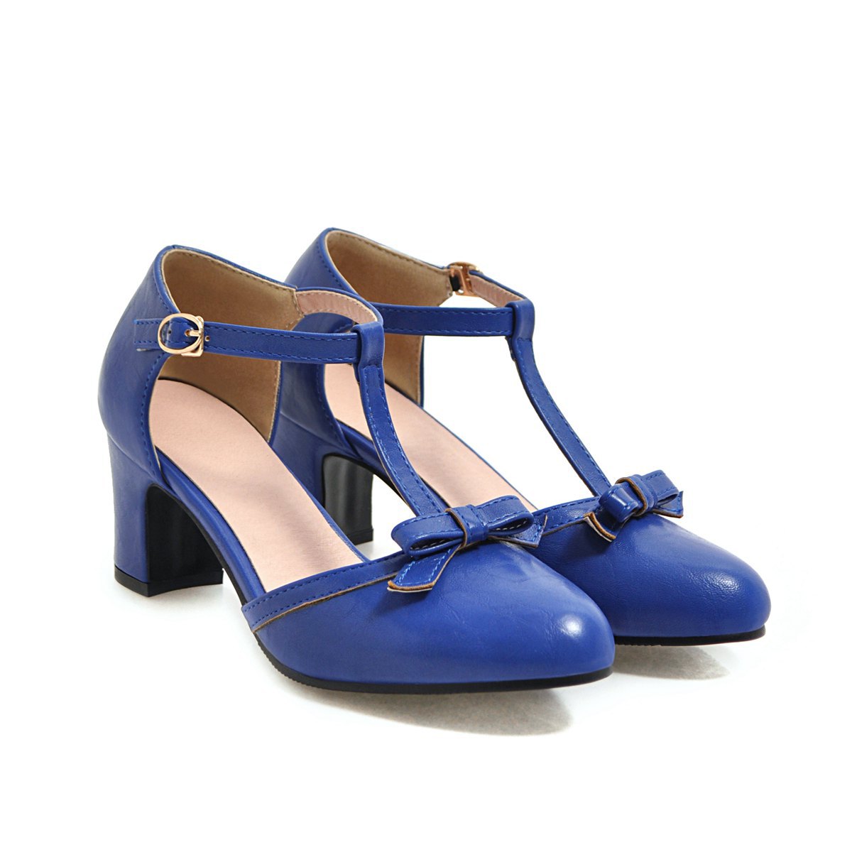 MORGANA™ Elegante Retro-Sandaletten mit T-Riemen und dekorativer Schleife in leuchtenden Farben.