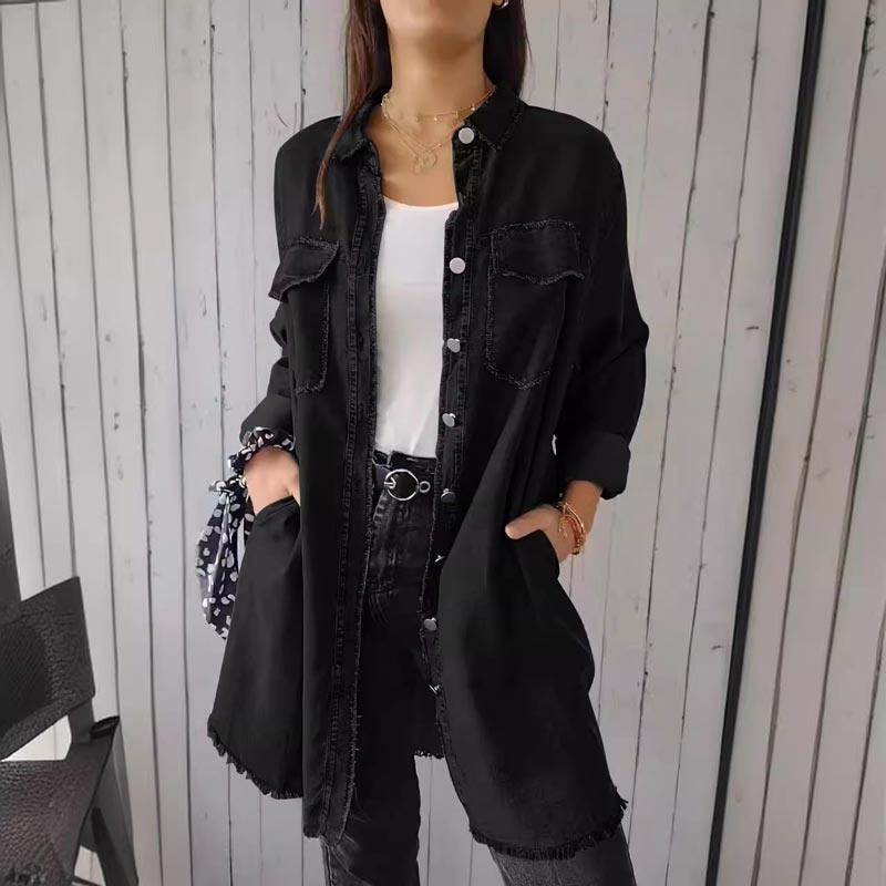 Leichte Jeansbluse Annika – Atmungsaktiv, Bequem, Vielseitig Für Freizeitlooks Schwarz