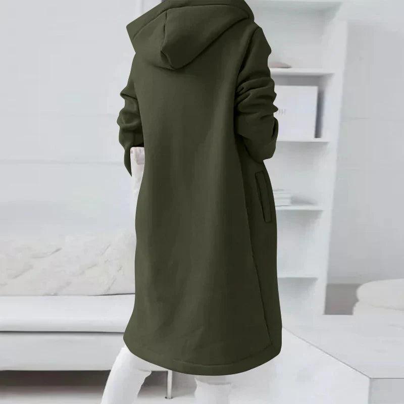 ZOE Hoodie-Mantel Für Damen – Sportlich-Elegantes Design Mit Kapuze, Weich & Atmungsaktiv Grün