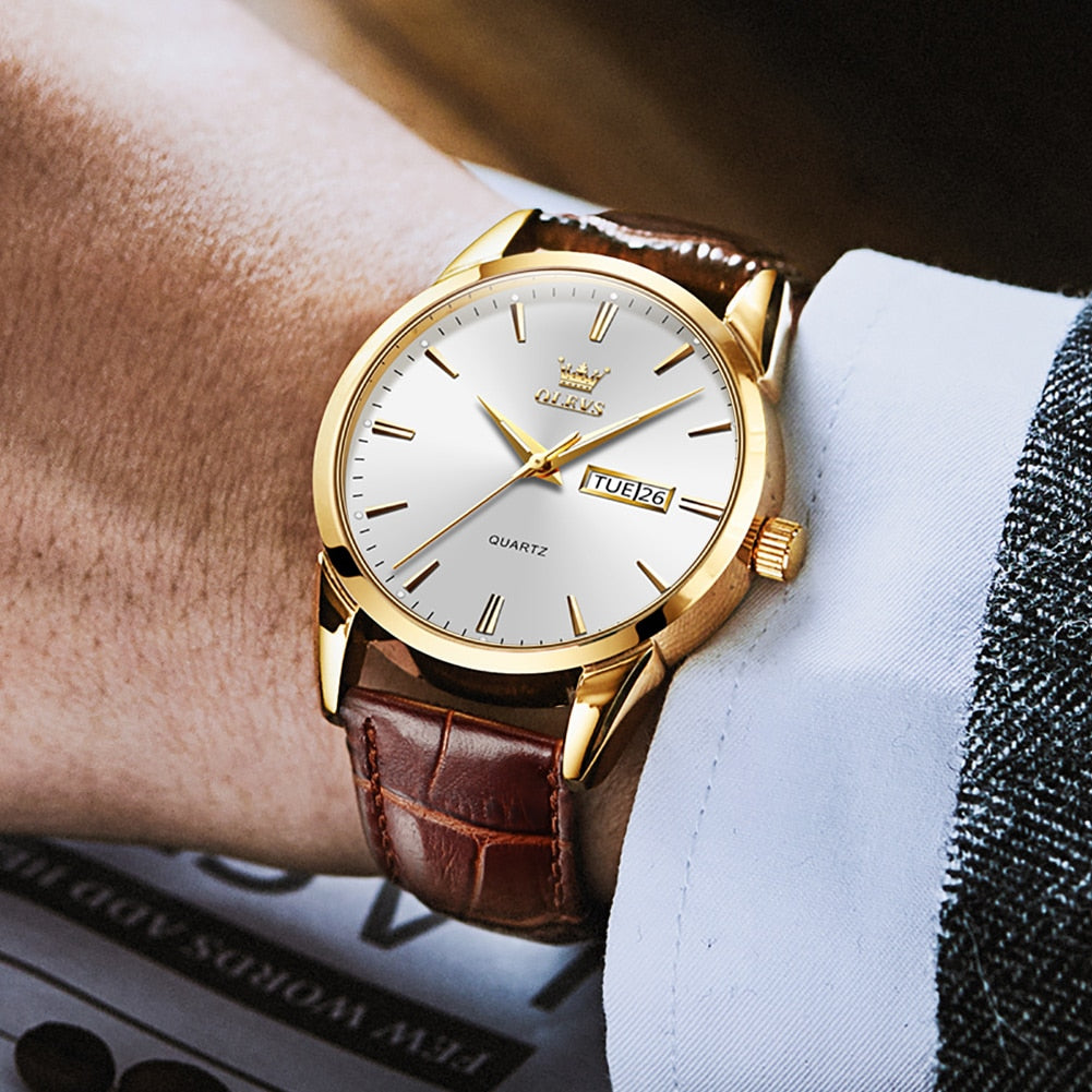 Luxuriöse Business-Lederuhr für moderne Herren mit stilvollem und funktionalem Design.