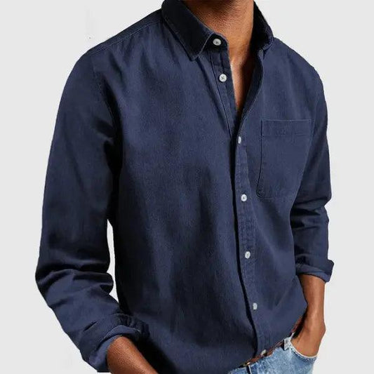 Hemd Milano Classic – Premium Baumwolle, Eleganter Button-Down-Kragen, Vielseitig & Funktional Marineblau