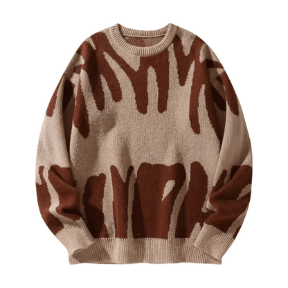 Modischer Strickpullover Abstract Noir – Urbaner Stil mit Komfort und Abstraktem Muster Beige