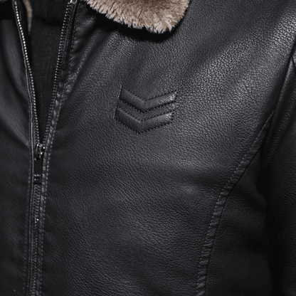 MARC Herren-Lederjacke Mit Fleece-Futter – Bequem, Elegant, Winterfest, Hochwertiges Kunstleder