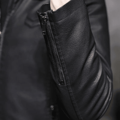 MARC Herren-Lederjacke Mit Fleece-Futter – Bequem, Elegant, Winterfest, Hochwertiges Kunstleder