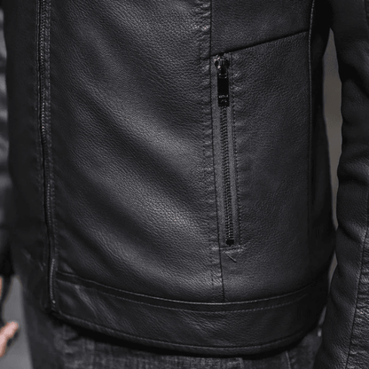 MARC Herren-Lederjacke Mit Fleece-Futter – Bequem, Elegant, Winterfest, Hochwertiges Kunstleder