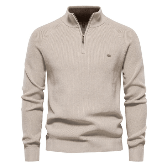 Goldfaden Stockholm Knit Pullover – Eleganter Stehkragen, Atmungsaktiv & Vielseitig Kombinierbar Aprikose