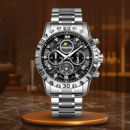Luxus-Chronographenuhr mit Metallband – Elegantes Design für Herren mit präzisem Quarzwerk