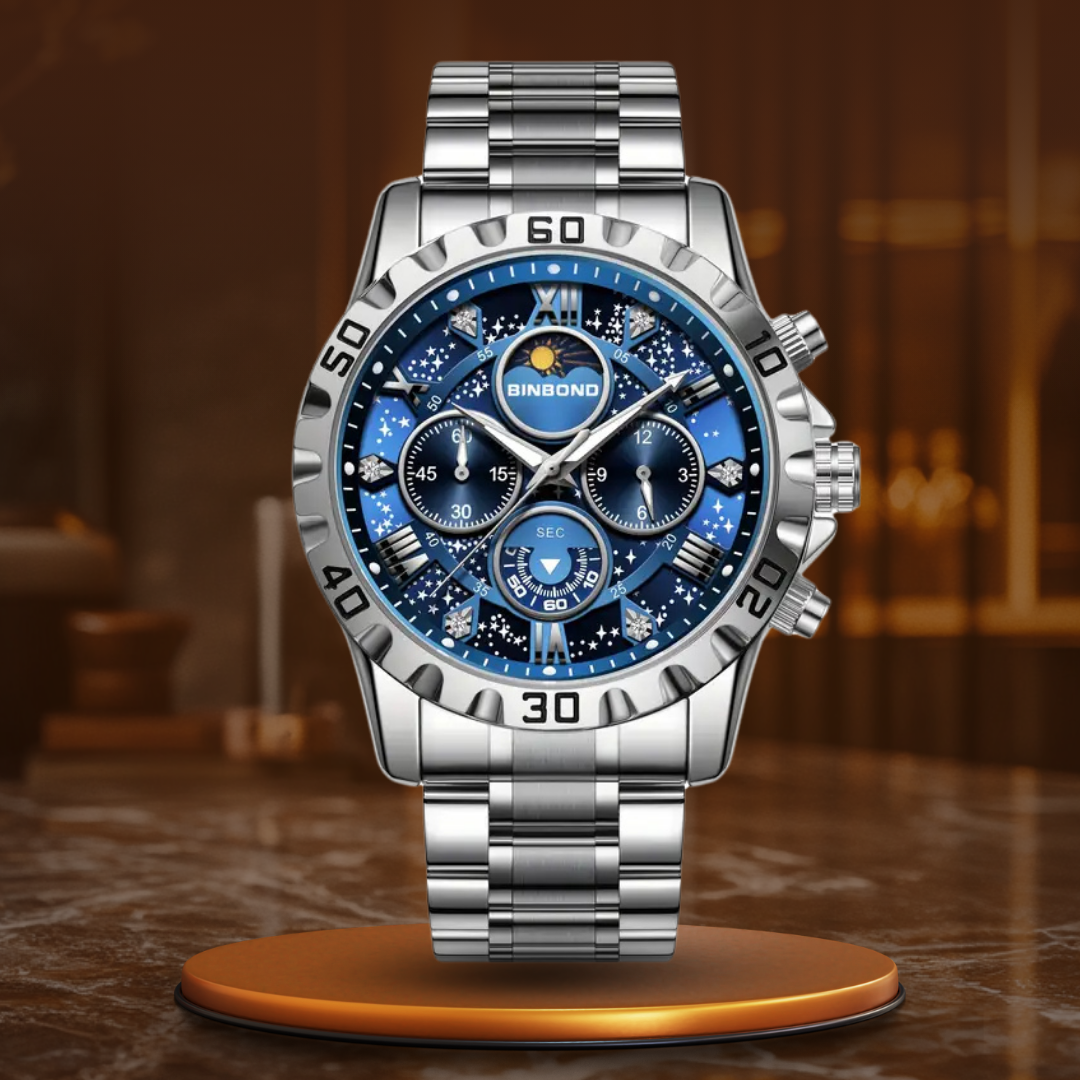 Luxus-Chronographenuhr mit Metallband – Wasserdichte Herrenarmbanduhr mit leuchtenden Zeigern für optimale Ablesbarkeit