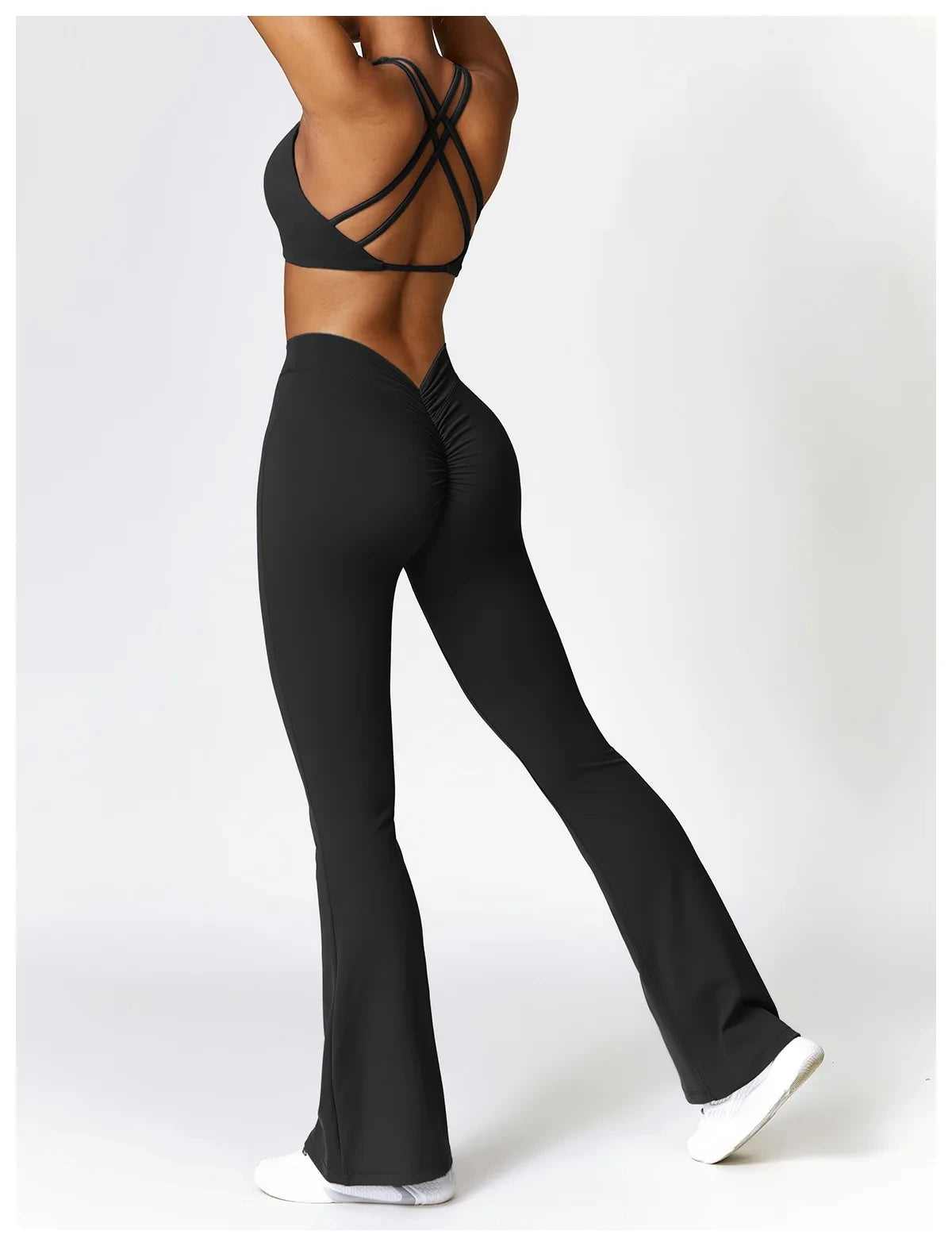 2-Teiliges Nahtlose Leggings Fitness Set Für Damen: High-Waist Leggings Mit Sport-BH