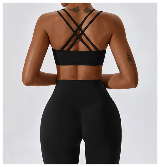 Elegantes 2-teiliges Damen Yoga Outfit mit Hoher Taille Leggings und Oberteil für Sport