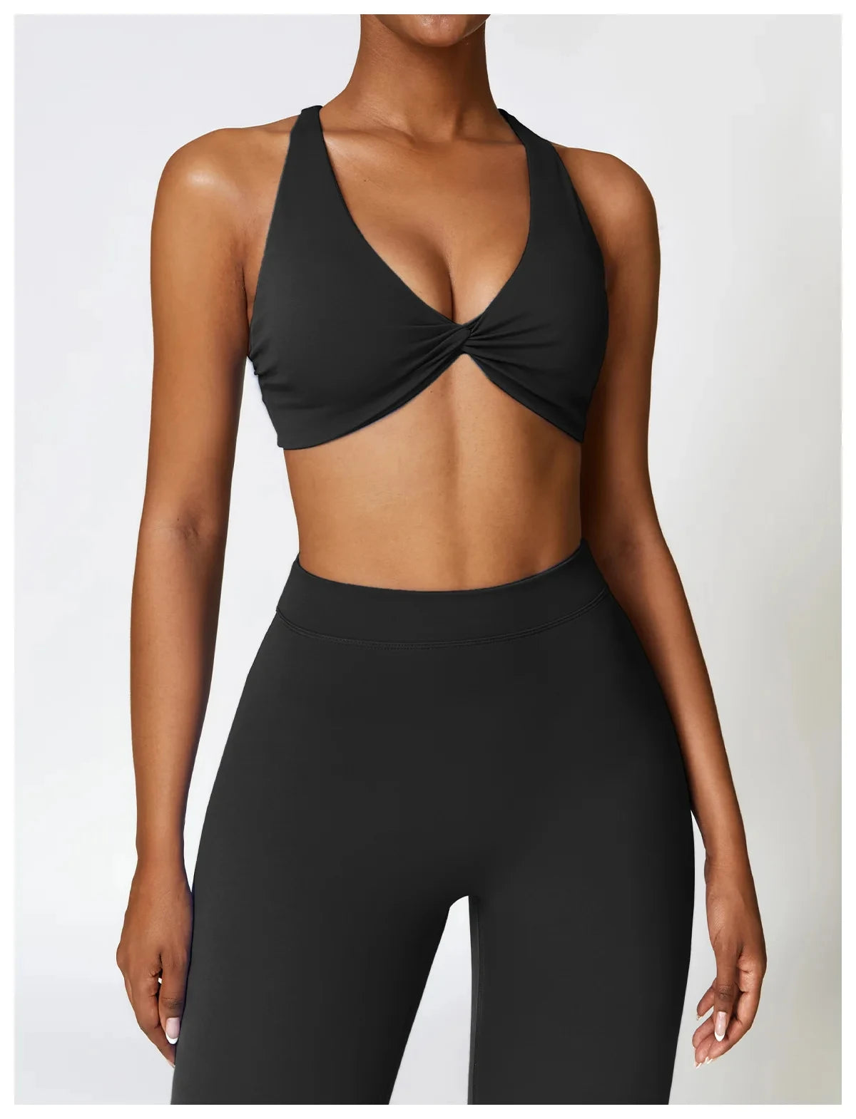 2-Teiliges Nahtlose Leggings Fitness Set Für Damen: High-Waist Leggings Mit Sport-BH