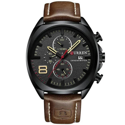 WASSERDICHTE CHRONOGRAPH-MILITÄR-SPORTUHR Braun Schwarz