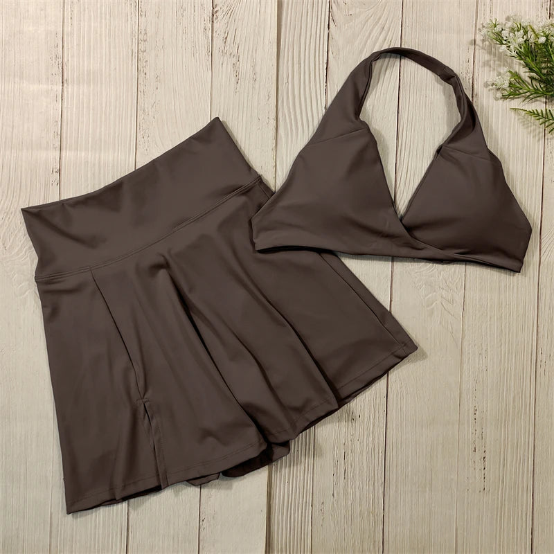 Fitness und Workout Kleidung Braun