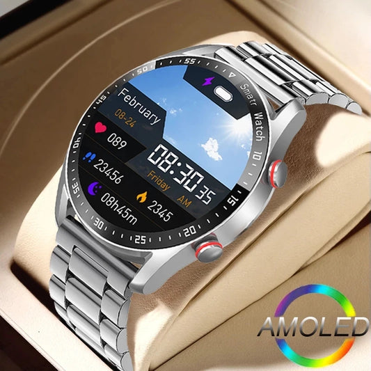 Smartwatch für Männer mit ECG+PPG, Bluetooth-Anruf und Sport- sowie Gesundheitsüberwachung.