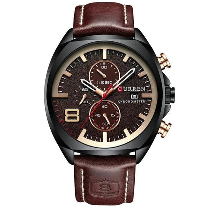 WASSERDICHTE CHRONOGRAPH-MILITÄR-SPORTUHR Braun