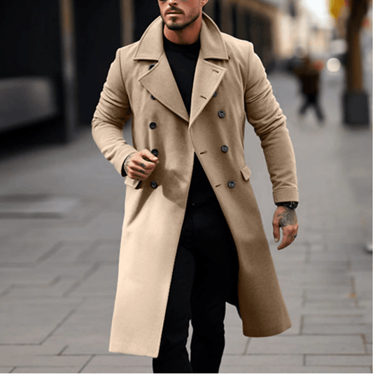 Alan - Stilvolle lange Herrenjacke Beige