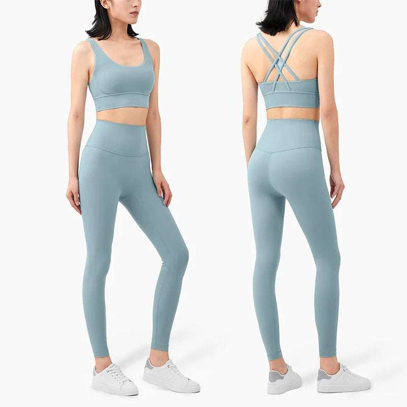 Stylische Sportmode Für Frauen: Nahtlose Yoga Ensembles Für Maximale Bewegungsfreiheit Hellgrüner Satz 1