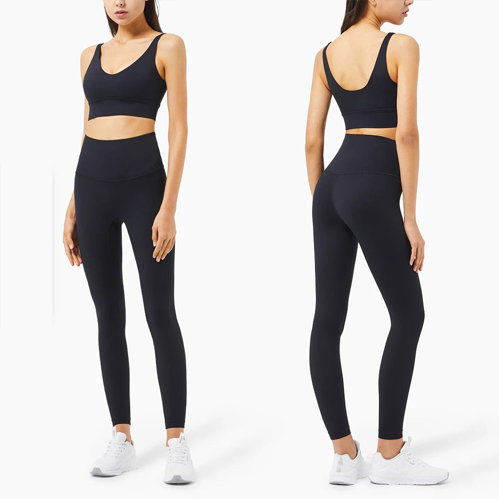 Stylische Sportmode Für Frauen: Nahtlose Yoga Ensembles Für Maximale Bewegungsfreiheit Schwarzer Satz 2