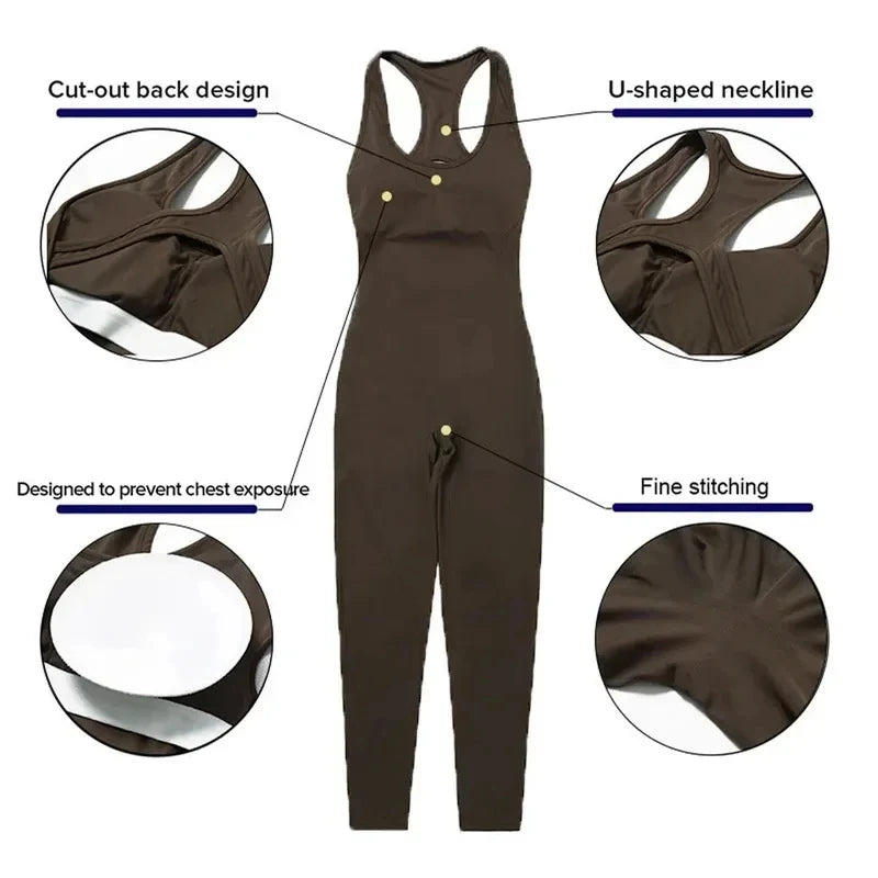 Sportliche Fitness Salopette, Push-Up Pilates Trainingsoutfit