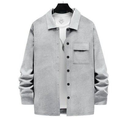 Retro Casual Hemd Für Herren – Stilvolle Hemden In Vielfältigen Farben Und Größen, Bequem Und Vielseitig Hellgrau