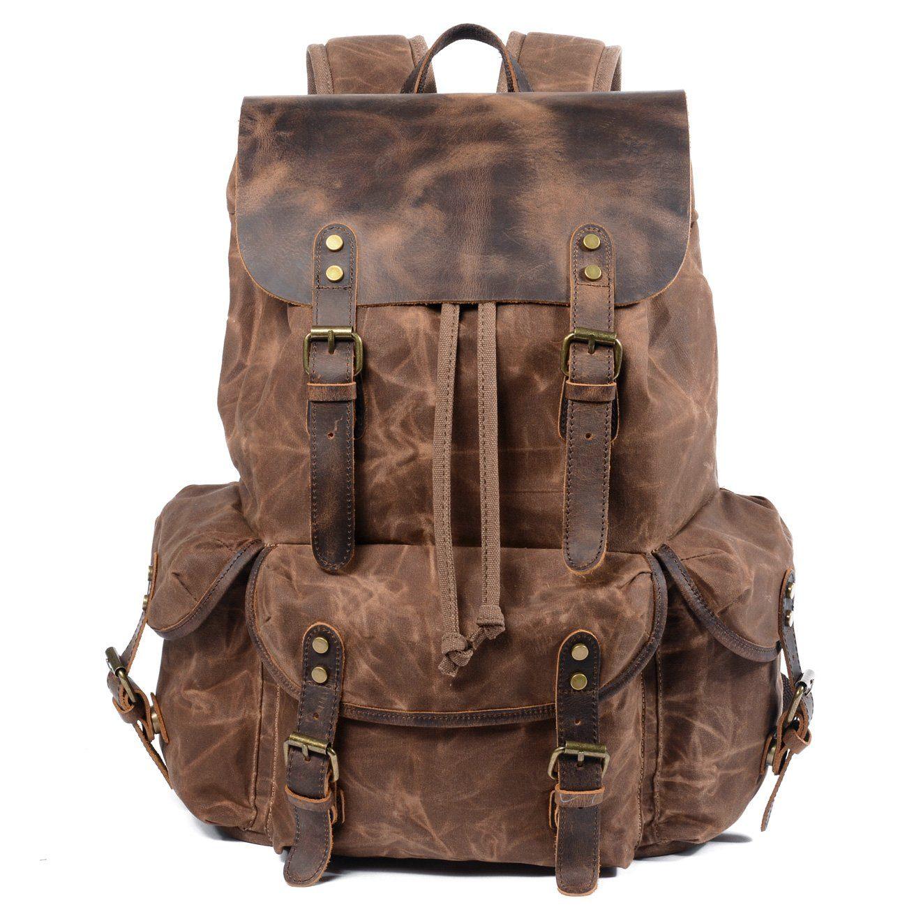 SALZBURG | Leinen-Leder-Rucksack Kaffee (Fast ausverkauft)