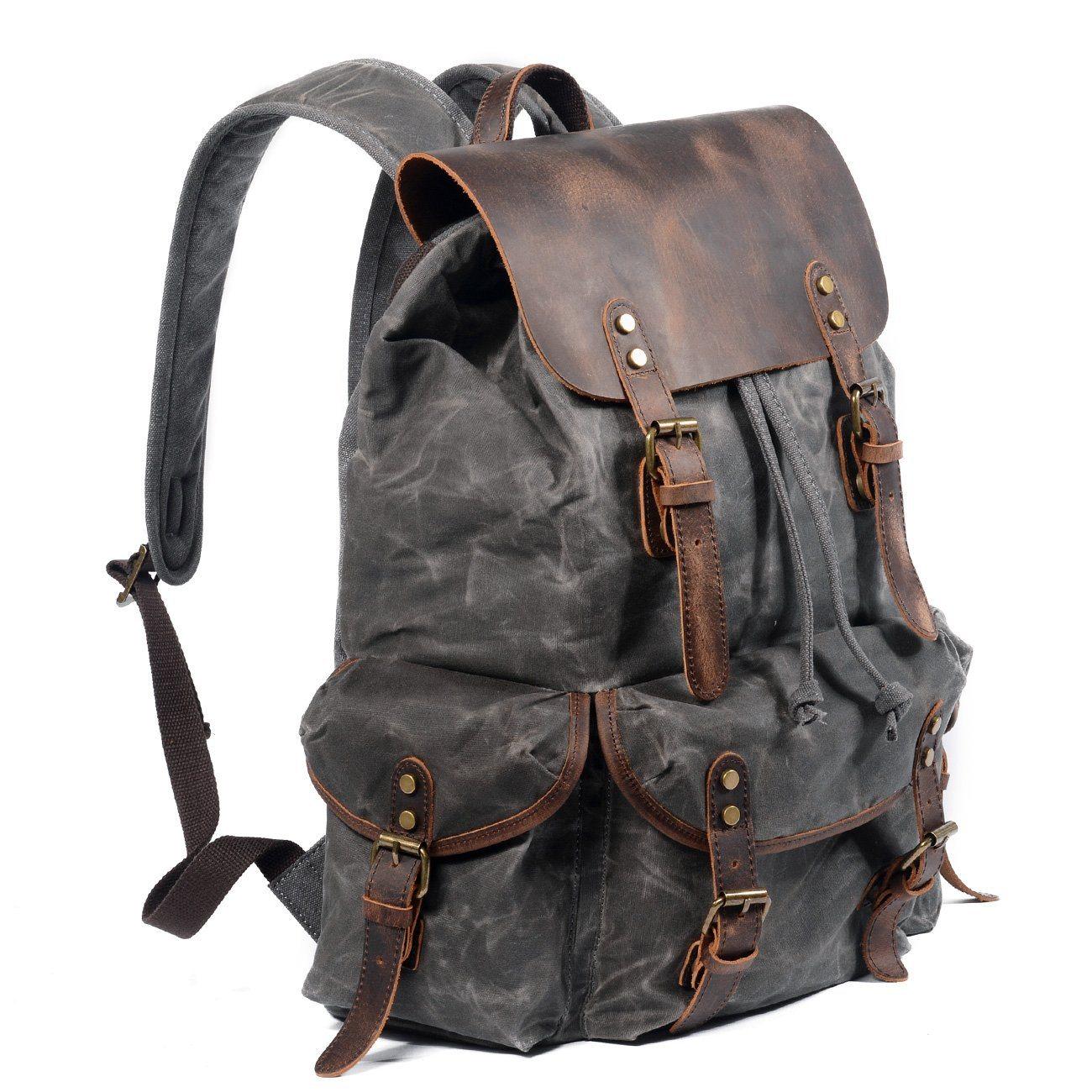 SALZBURG | Leinen-Leder-Rucksack