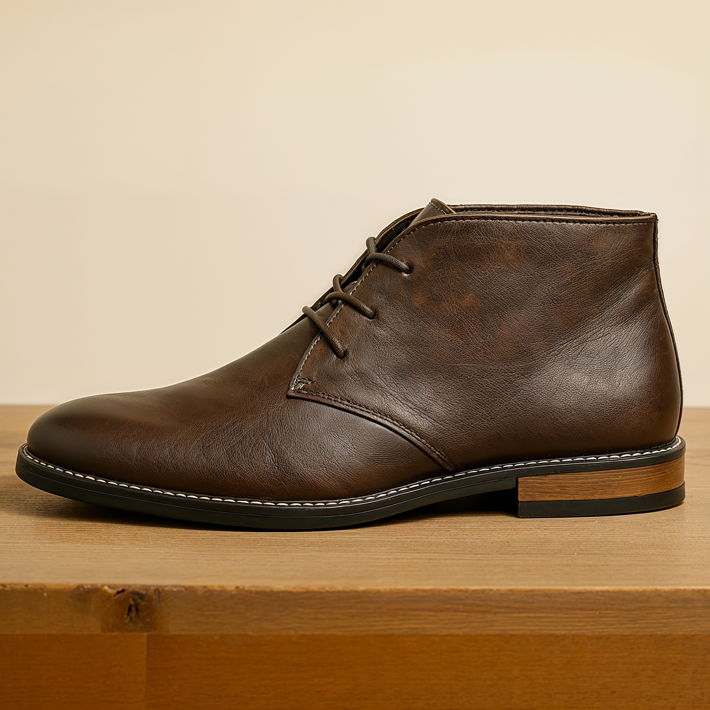 Maurice's Sterling Leder Chukka Stiefel aus Rindsleder in Mocha-Braun - eine elegante Ansicht der Stiefel mit Komfort-Design.