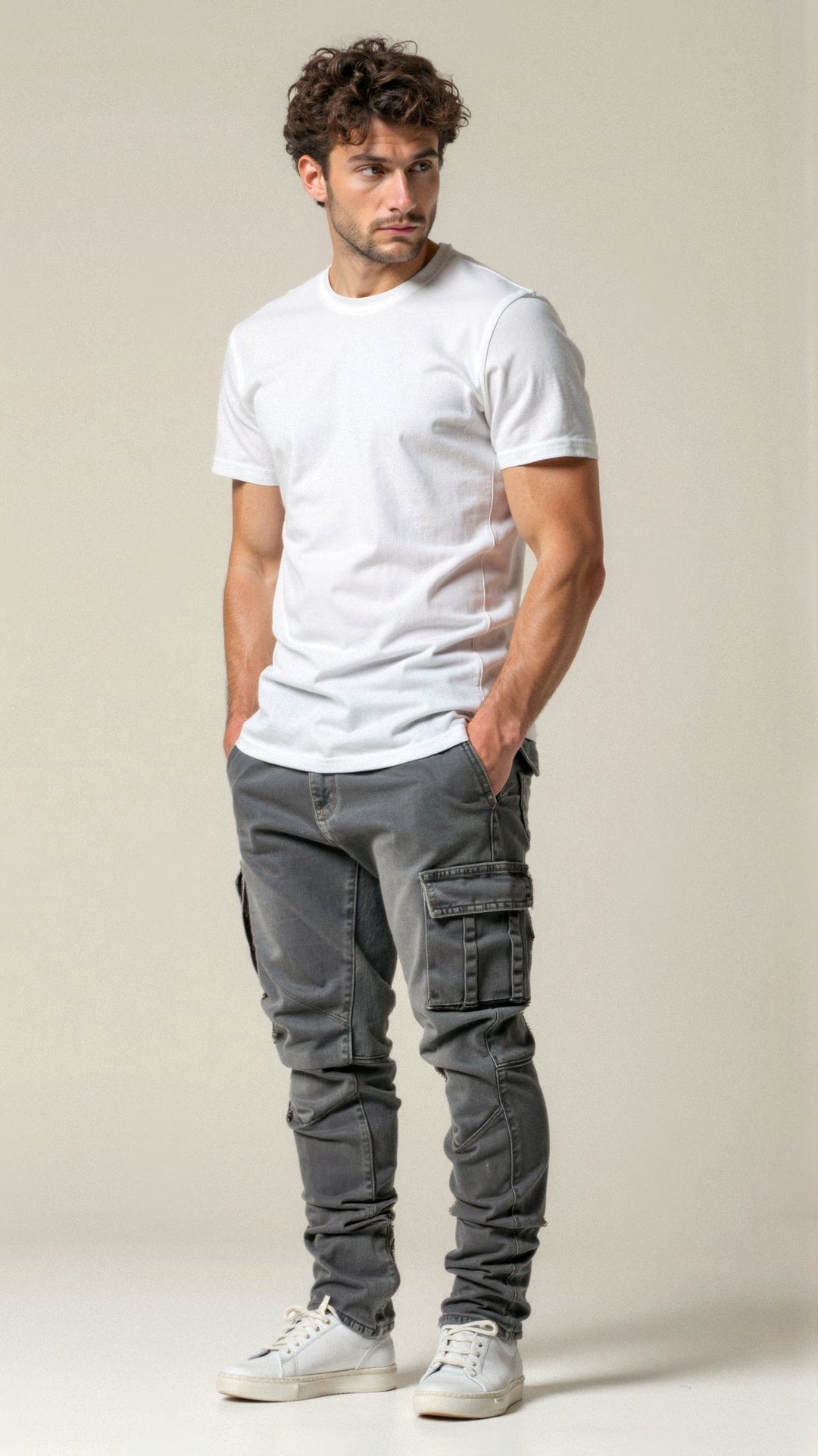 Dehnbare Cargo Jeans Herren